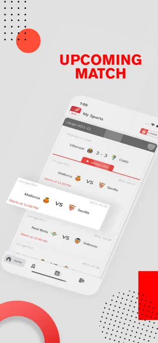 Robi MySports App Store image showing upcoming matches