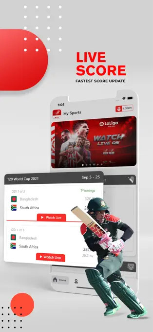 Robi MySports App Store image showing live scores