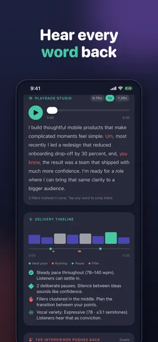 Talk Trial word-synced playback